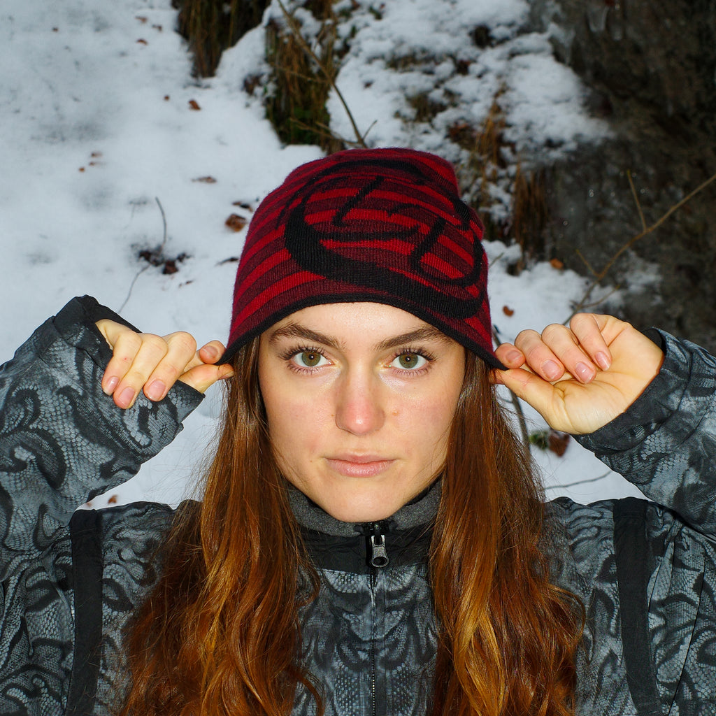 Merino-Beanie                bordeaux