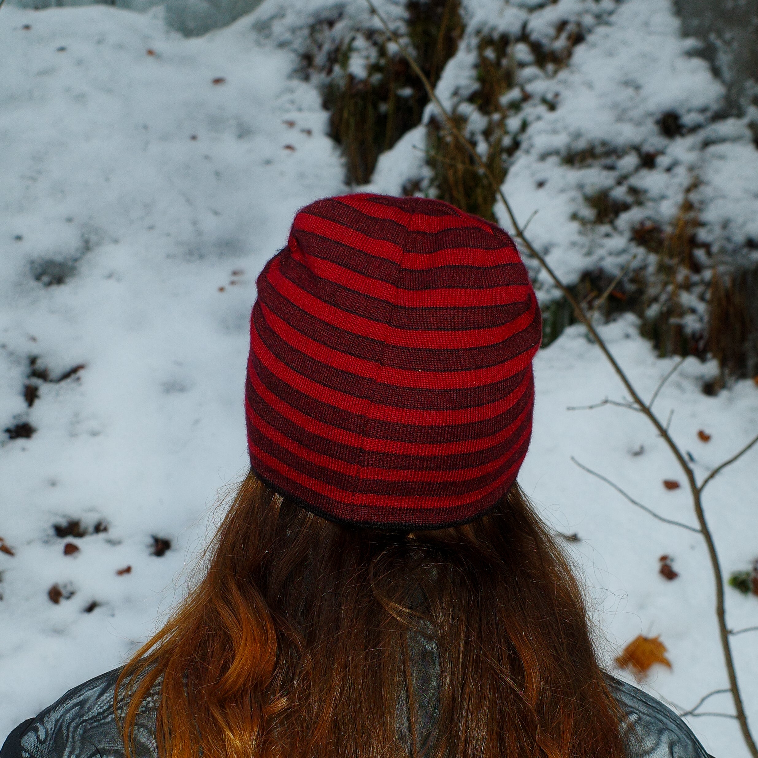 Merino-Beanie                bordeaux