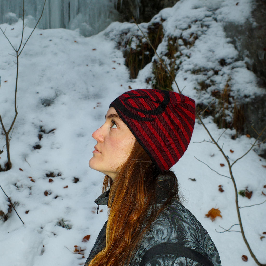 Merino-Beanie                bordeaux